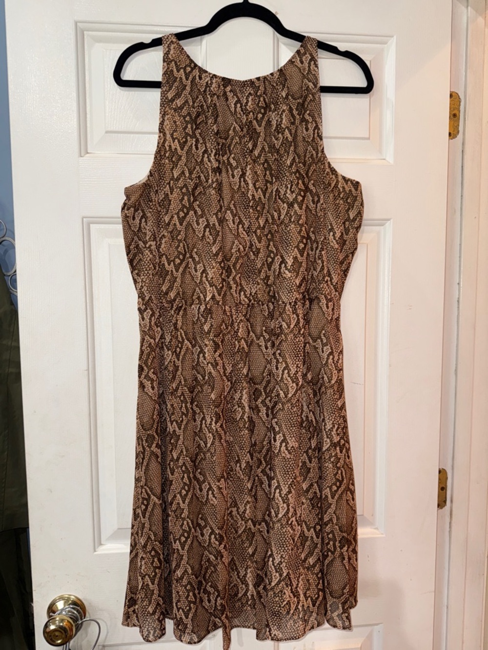 Lauren Ralph Lauren Brown Snake-Print Sleeveless Mini Dress